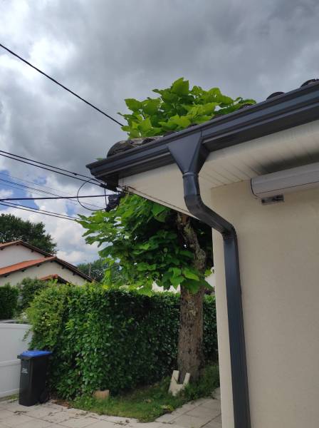 Gouttières Niagara de couleur bleu ardoise par Alu Gouttières Bisca aux alentours de Saint-Pierre-du-Mont