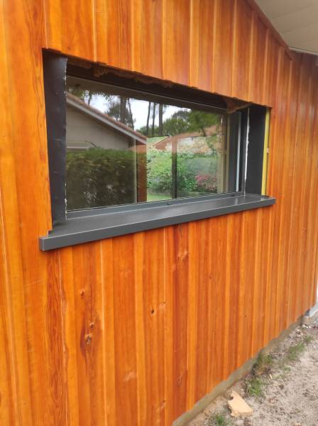 Habillage de bandeaux et gouttières Niagara aux descentes 60x80 RAL 7022 pas cher à la Teste-de-Buch en Gironde