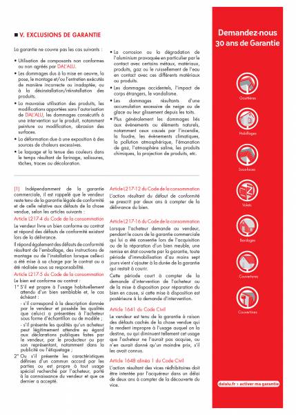 Des produits Dal'alu garantis 30 ans