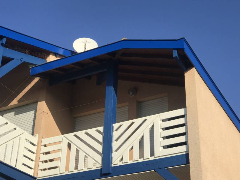 Réalisation d'un habillage aluminium bleu dal alu à biscarrosse plage