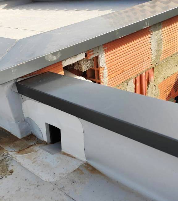 Couvertine en aluminium et sur-mesure réalisées par la société Créalu à Tilh